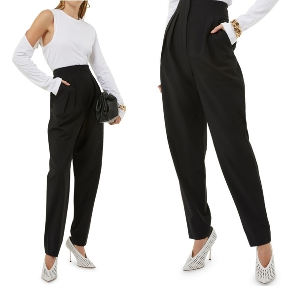 New Tibi Tropical Wool Blend Yasmeen High Waisted Black Trouser Pants NWT Size 4 - Picture 6 of 16